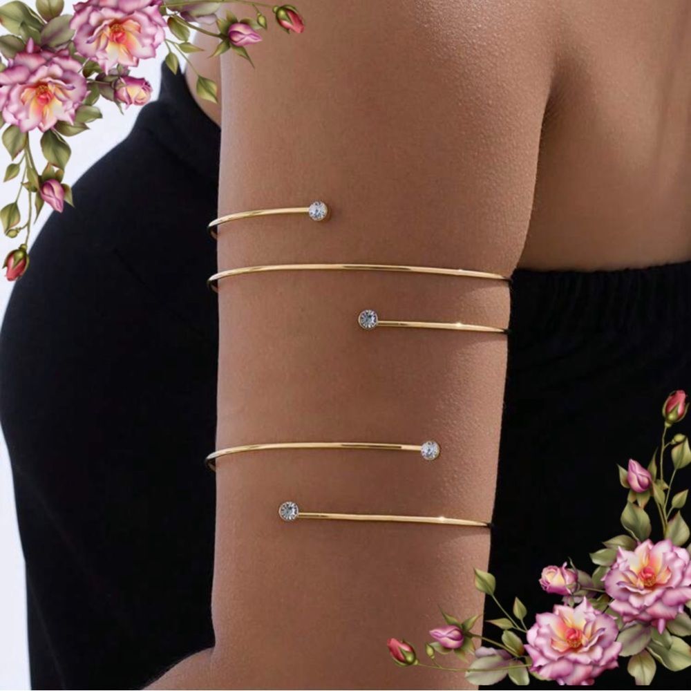 Elegant Gold Arm Cuff Bracelet( set‎ of 2)
